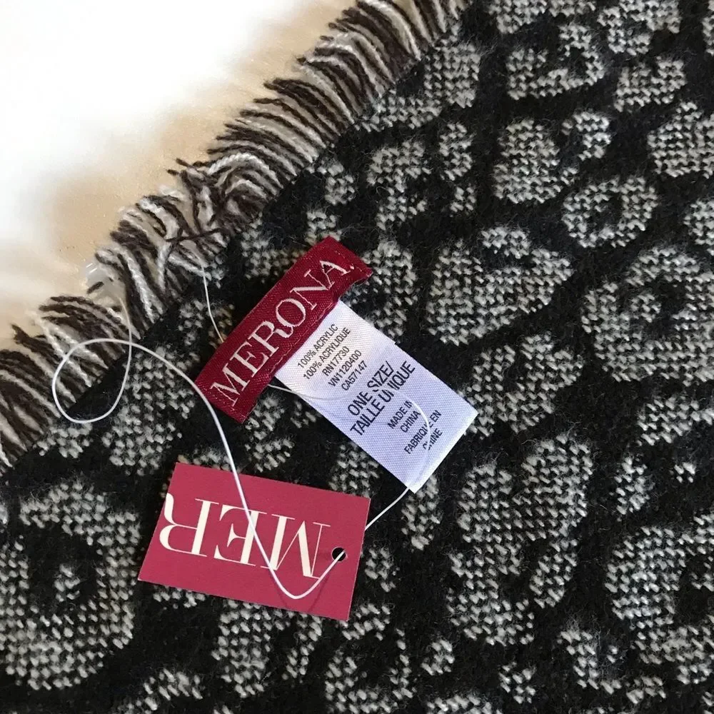 Merona Large Oversized Animal Print Leopard Scarf Wrap NWT